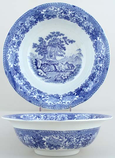 Wash Bowl The Fox and The Sick Lion c1890